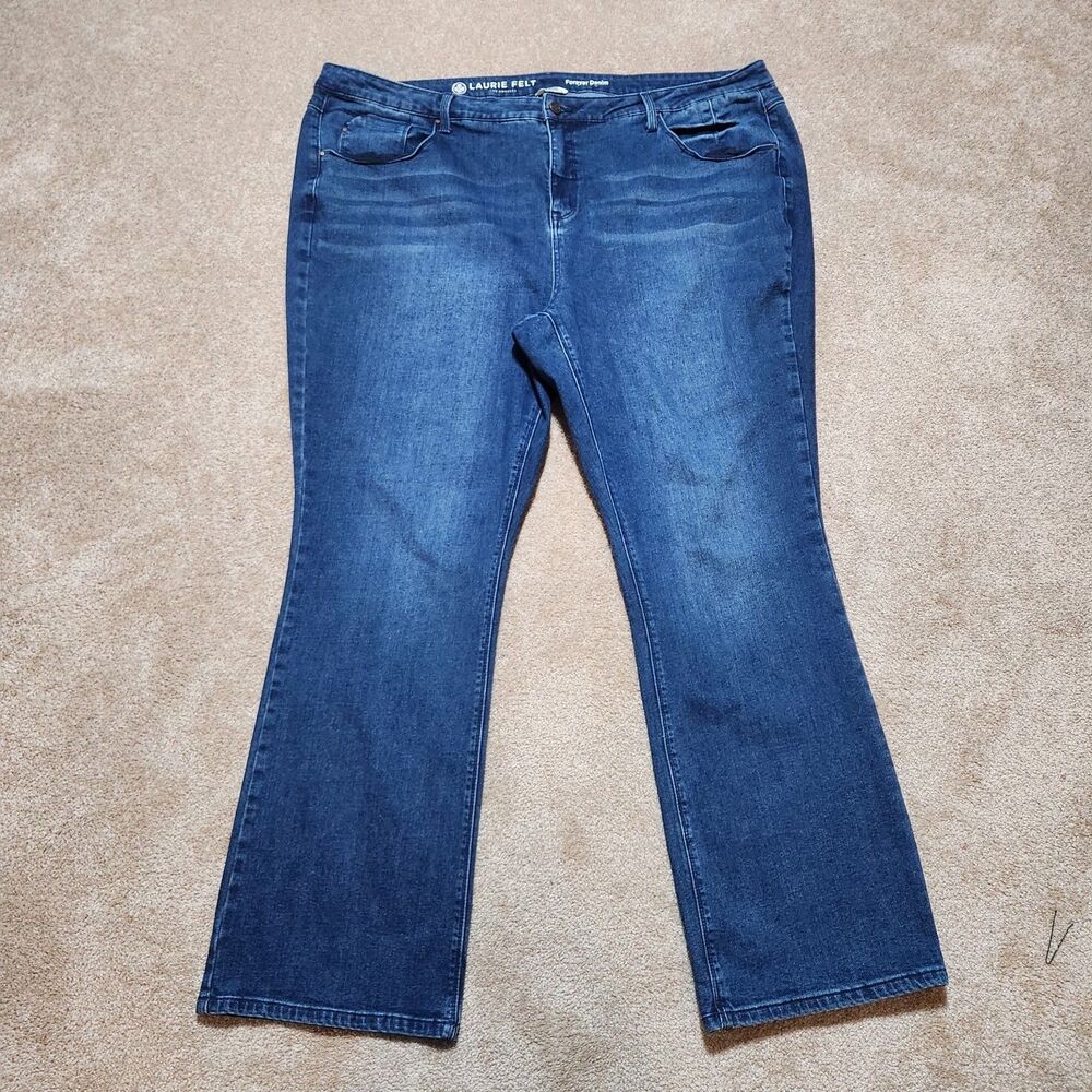 Laurie Felt Jeans Women 26W Dark Wash High Rise Forever Denim Baby Bell